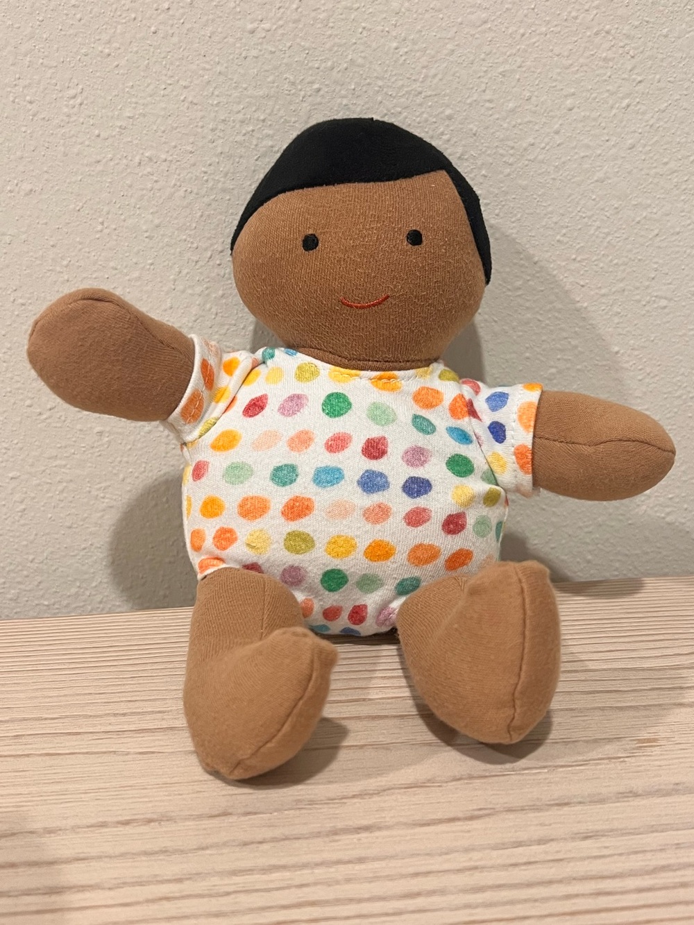 Lovevery Multicolor Polka Dot Soft Baby Doll - Brown Skin